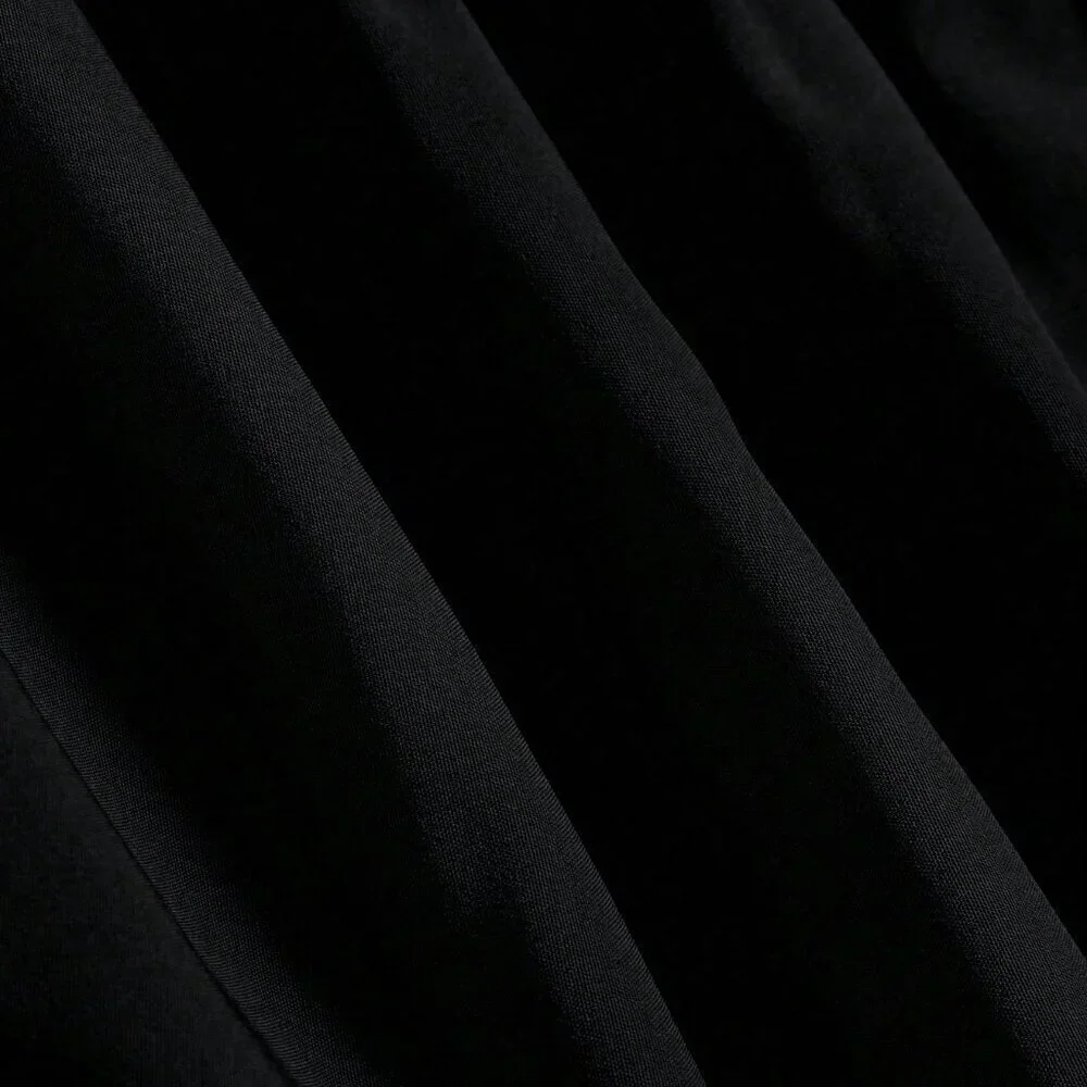 Black Casual Women's Solid Color A-Line Loose Skirt
